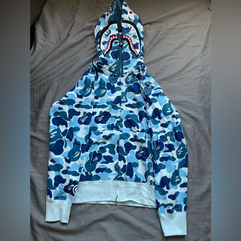 COPY - bape abc camo shark blue full zip hoodie